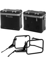 Zestaw: kufry boczne czarne "And-Black" Zega Pro + stelaże czarne Touratech BMW R1300GS (23-) [poj.: 38+38l]