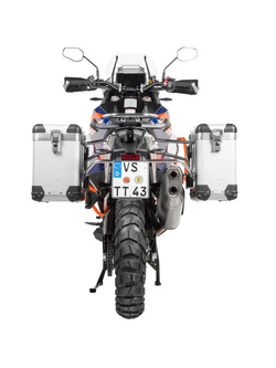 Zestaw: kufry boczne srebrne "And-S" Zega Pro + stelaże srebrne Touratech KTM Super Adventure 1290 S/R (21-) [poj.: 31+38l]