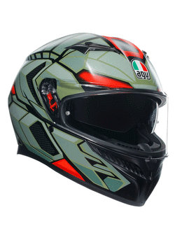 Kask integralny AGV K3 Decept czarno-zielono-czerwony