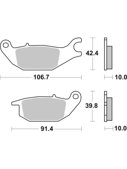 Klocki hamulcowe Brembo CC 07HO4905 Honda (wybrane modele) [na tył, kpl. na 1 tarczę]