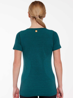 Koszulka termoaktywna damska z krótkim rękawem Brubeck Outdoor Wool Pro zielona