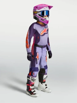 Spodnie cross dziecięce Alpinestars MX Fluid Hunt fioletowo-różowe