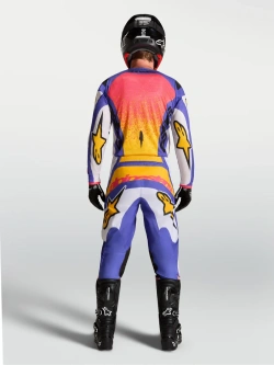 Bluza cross dziecięca Alpinestars MX Fluid Drag biało-niebiesko-żółte