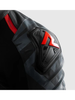 Kurtka motocyklowa skórzana Rebelhorn Vandal 2 czarno-szaro-czerwona