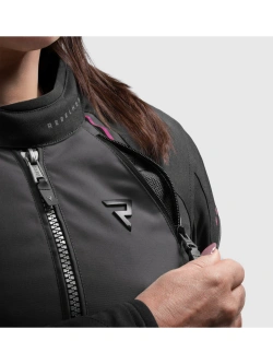 Kurtka motocyklowa damska tekstylna Rebelhorn Swift czarno-szaro-różowa