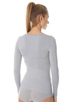 Koszulka z długim rękawem damska BRUBECK Comfort Wool popielata