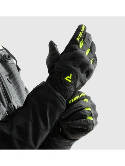 Rękawice motocyklowe letnie Rebelhorn Core czarno-szare-fluo