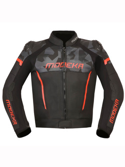Kurtka motocyklowa skórzana Modeka Valyant czarno-czerwona