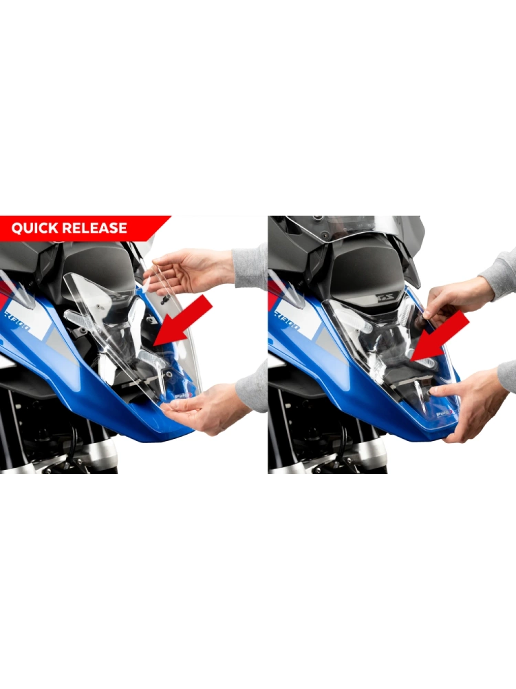 Osłona lampy PUIG BMW R1300GS/ Option 719 Tramontana/ Triple Black/ Trophy (23-) przeźroczysta