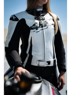 Kombinezon motocyklowy damski dwuczęściowy 4SR RR Power AR czarno-biały