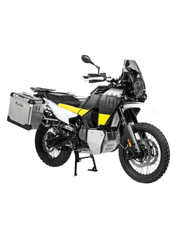 Zestaw: kufry boczne aluminiowe srebrne Zega Pro + stelaże srebrne Touratech Husqvarna Norden 901/ Expedition, KTM Adventure 890/ R/ 790/ R (38+45L)