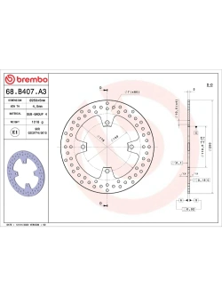 Tarcza Hamulcowa Brembo Serie Oro Fixed Prime Line Kawasaki (wybrane modele) [śr. 250 mm]
