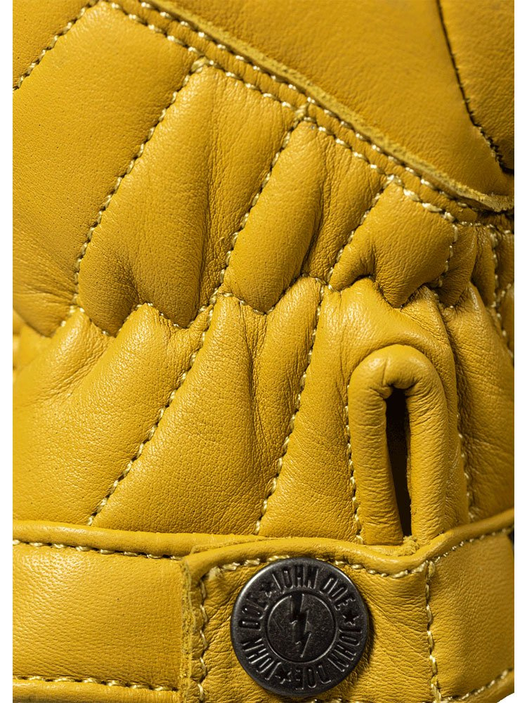 Rękawice motocyklowe skórzane John Doe Durango żółto-zielone