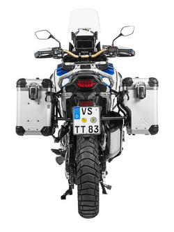 Zestaw: kufry boczne z anodowanego aluminium srebrne Zega Evo X + stelaże czarne Touratech Honda CRF1100L Africa Twin (22-)/ Adventure Sports (2 x 38L)