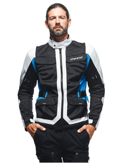 Kurtka motocyklowa tekstylna Dainese Desert Tex szaro-czarno-niebieska
