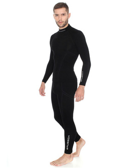 Leginsy męskie BRUBECK EXTREME WOOL długa nogawka czarne