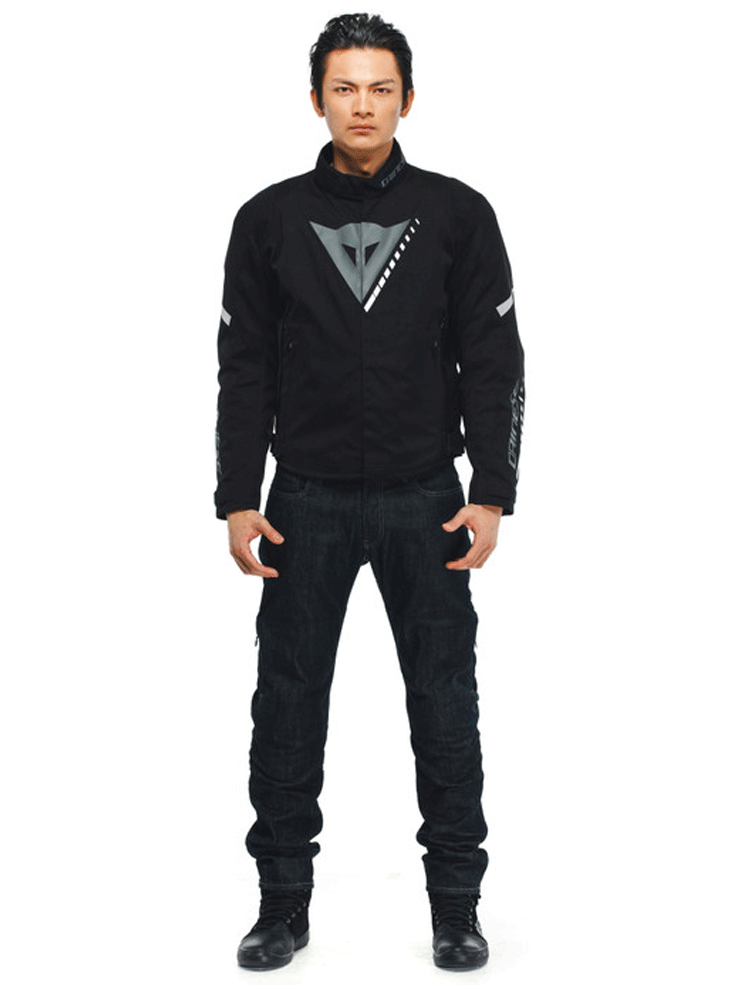 Kurtka motocyklowa tekstylna Dainese Veloce D-Dry czarno-szaro-biała