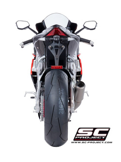 Tłumik CR-T Low Position Titanium z siatką na rurze wylotowej SC-Project do Aprilia RSV4 RF/RR 2018
