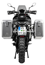 Zestaw: kufry boczne srebrne Zega Mundo + stelaże srebrne Touratech Husqvarna Norden 901/ Expedition, KTM Adventure 890/ R/ 790/ R (31+38L)