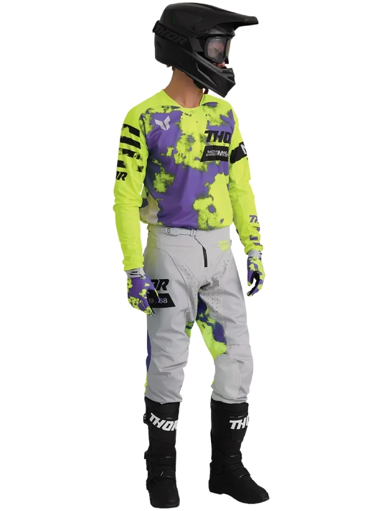 Bluza enduro Thor Launchmode Bleach szaro-żółta