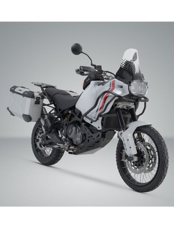 Zestaw: kufry boczne TRAX ADV + stelaże PRO 45/37 L Sw-Motech Ducati DesertX (22-)/ Rally (23-) (pojemność 37 i 45 L) srebrne