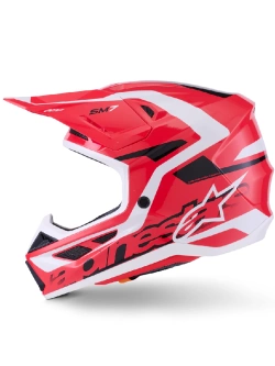 Kask enduro Alpinestars SM7 Deed biało-czerwono-czarny połysk