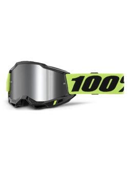 Gogle motocyklowe dziecięce 100% Accuri 2 z szybą lustrzaną fluo