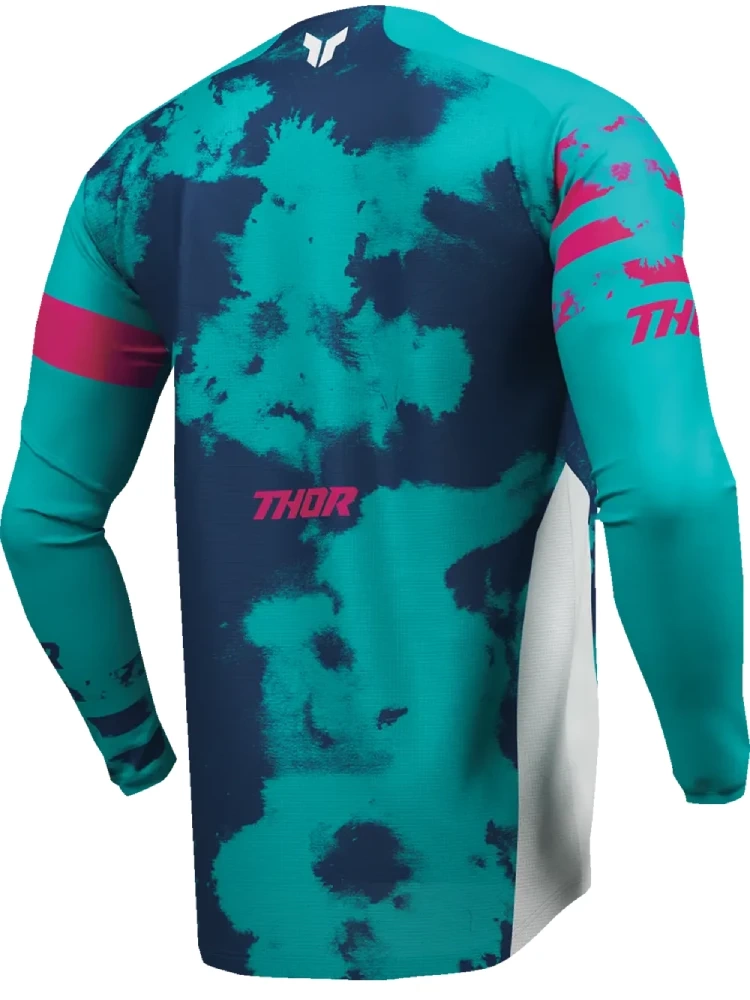 Bluza enduro dziecięca Thor Launchmode Bleach biało-zielona