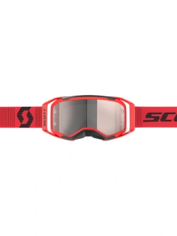 Gogle motocyklowe Scott Prospect 2.0 ze srebrną szybką, czerwono-czarne