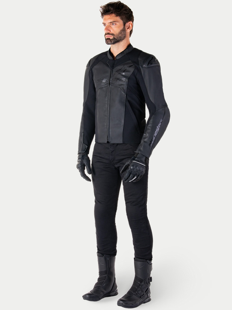 Kurtka motocyklowa skórzana Alpinestars Faster V3 czarna