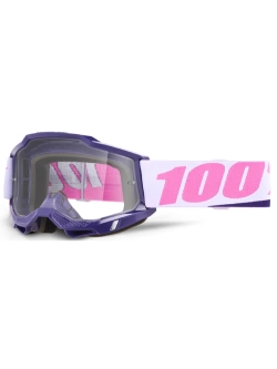 Gogle motocyklowe 100% Accuri 2 z przezroczystą szybką, fioletowo-różowe
