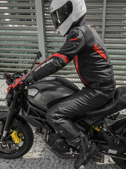 Kurtka motocyklowa skórzana Shima Chase czarno-czerwona