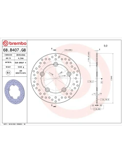 Tarcza Hamulcowa Brembo Serie Oro Fixed Prime Line Honda CTX 700/ N (13-)/ NC 700 S/ X (11-3)/ 750 S/ X (13-)/ Integra 700 (11-)/ 750 (13-) [śr. 240 mm]