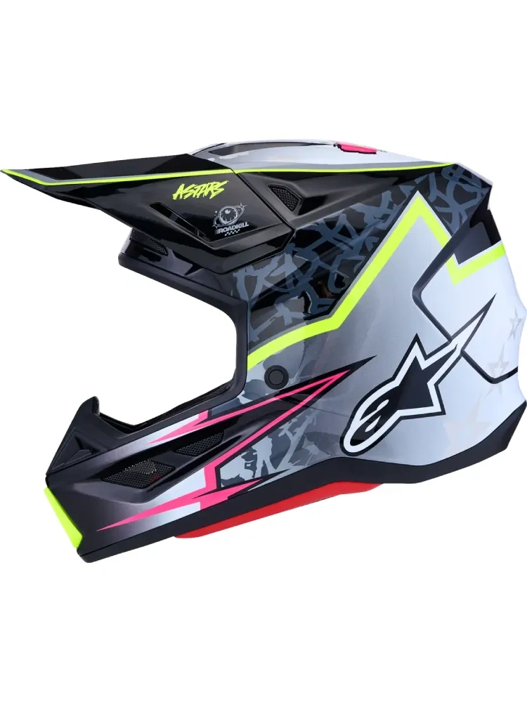 Kask enduro Alpinestars SM7 Blaster czarno-szary-fluo połysk