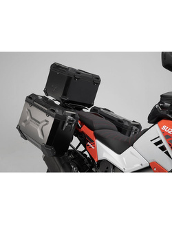Zestaw: kufry boczne + kufer centralny + stelaże 37/45/38 TRAX ADV do Suzuki V-Strom 1050/XT [19-] czarne