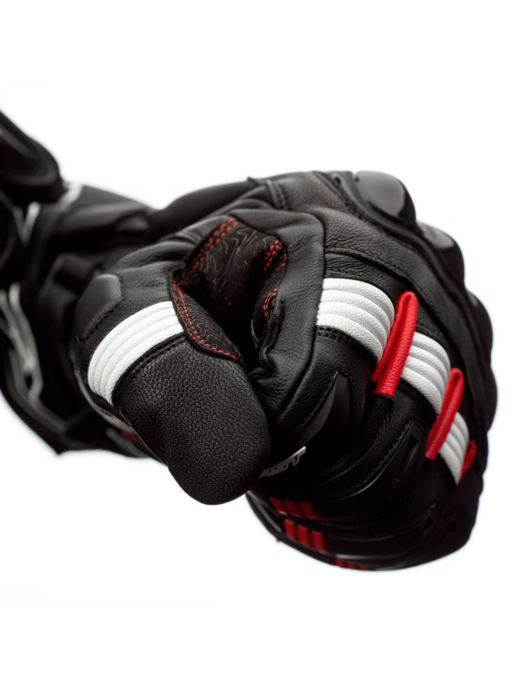 Rękawice motocyklowe skórzano-tekstylne Rst Pilot czarno-czerwone