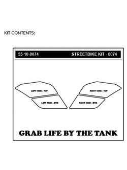 Pady boczne na zbiornik Stompgrip Volcano do Aprilia Dorsoduro 1200 (11-13), 750 (09-15), 750 ABS (14-16), 900 (17-21) czarne