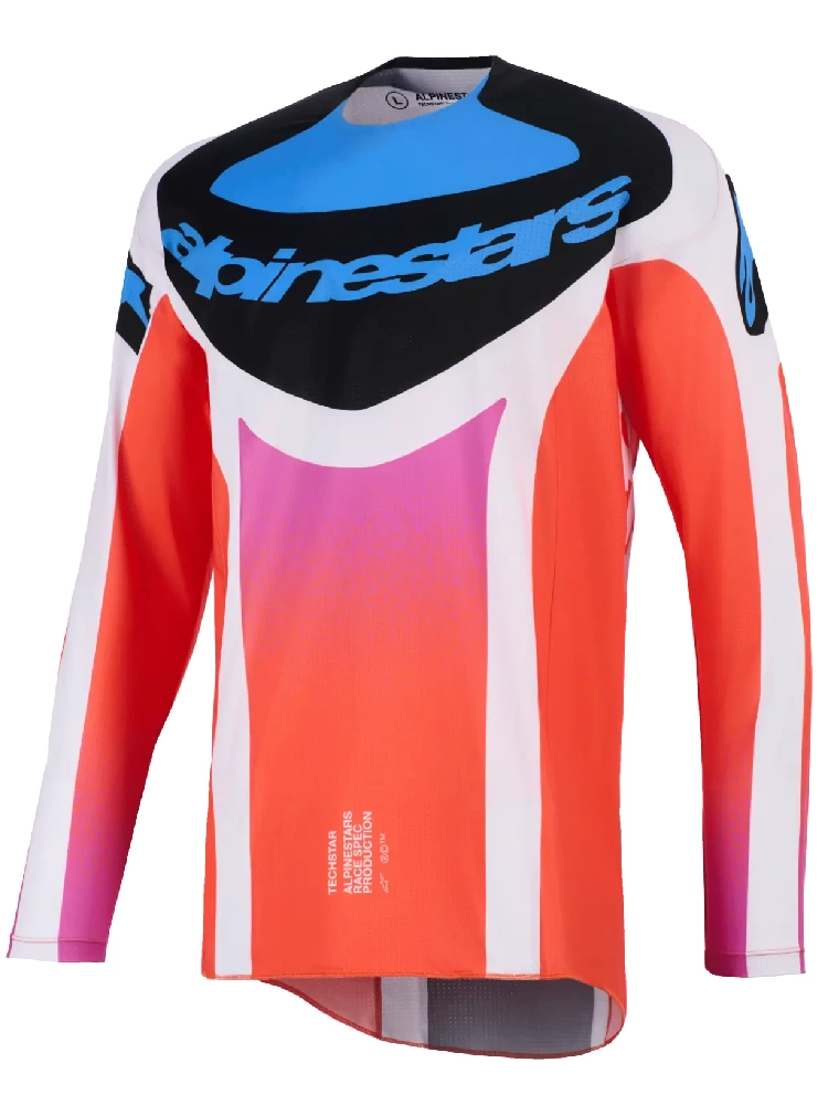 Bluza cross Alpinestars MX Techstar Knif szaro-pomarańczowo-niebieska