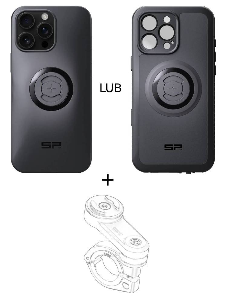 Zestaw na motocykl: etui na telefon iPhone 16 Pro Max + mocowanie SP Connect