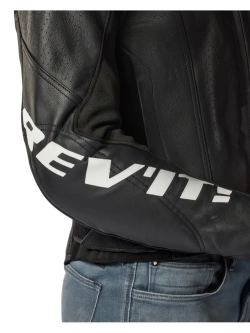 Kurtka motocyklowa skórzana REV’IT! Quadratic czarno-biała