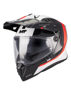 Kask adventure MT Track SV Nomad A15 biało-czarno-czerwony, połysk