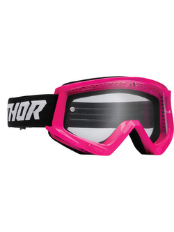 Gogle motocyklowe dziecięce Thor Combat Racer fluo różowo-czarne
