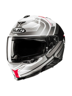 Kask integralny HJC i71 Viz szaro-czarno-czerwony