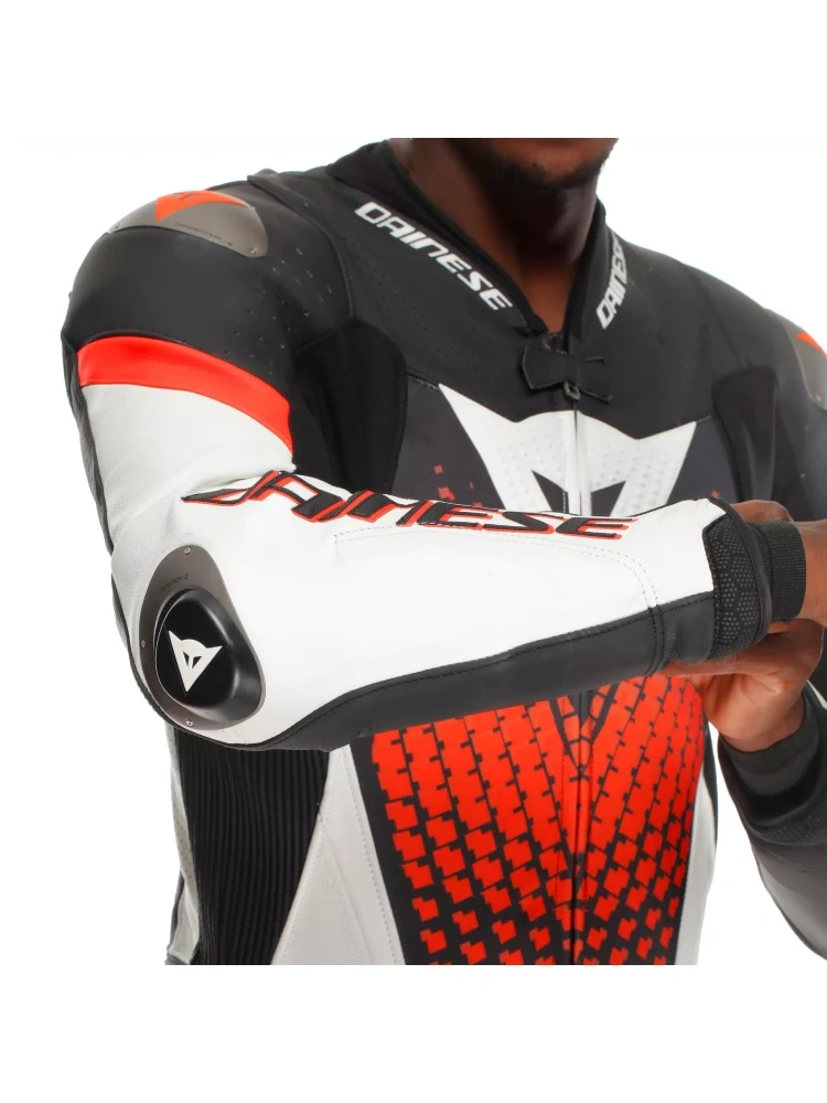 Kombinezon motocyklowy jednoczęściowy Dainese Laguna Seca 6 biało-czarno-czerwony