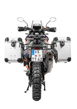 Zestaw: kufry boczne srebrne "And-S" Zega Evo X + stelaże srebne Touratech KTM Super Adventure 1290 S/R (21-24) [poj.: 45+45l]