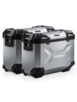 Zestaw: kufry boczne + stelaże PRO TRAX ADV SW-Motech BMW F 900 R/ XR (24-) srebrne [poj.: 2 x 37l]