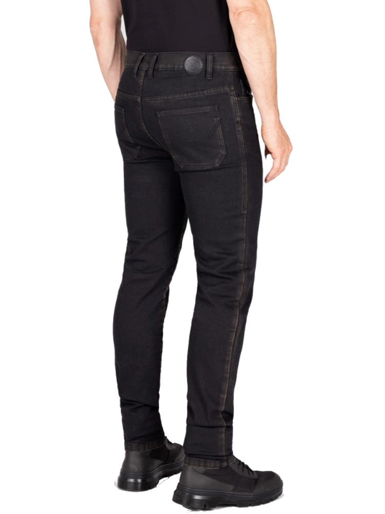 Jeansy motocyklowe Knox Colton Slim Aged Black Rust czarne