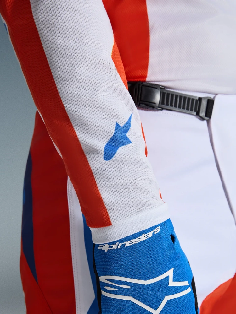 Bluza cross Alpinestars MX Fluid Grid biało-pomarańczowo-niebieska