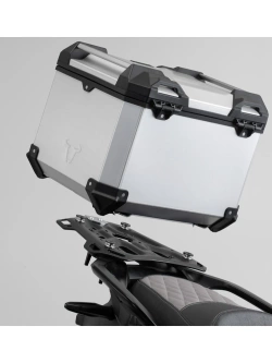 Zestaw: kufry boczne + kufer centralny TRAX ADV + stelaże SW-Motech KTM (wybrane modele) srebrne [poj.: 2 x 37l + 38l]