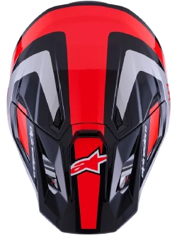 Kask enduro Alpinestars SM7 Rise czarno-srebrno-czerwony połysk